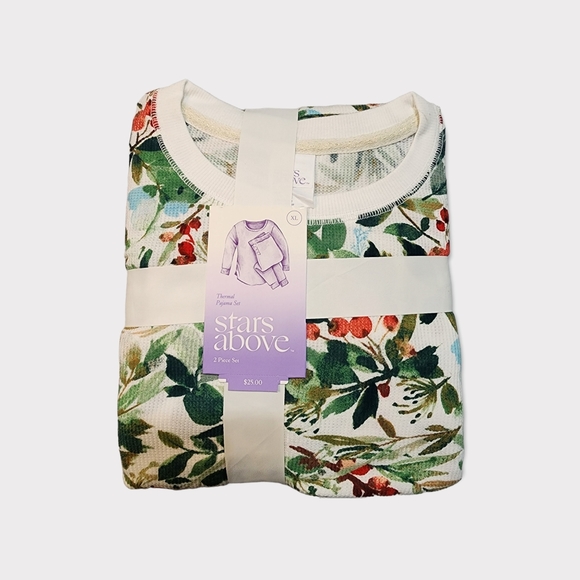 NWT Women's Thermal 2 piece Holly Berry Thermal Pajamas Size XL - Picture 6 of 16